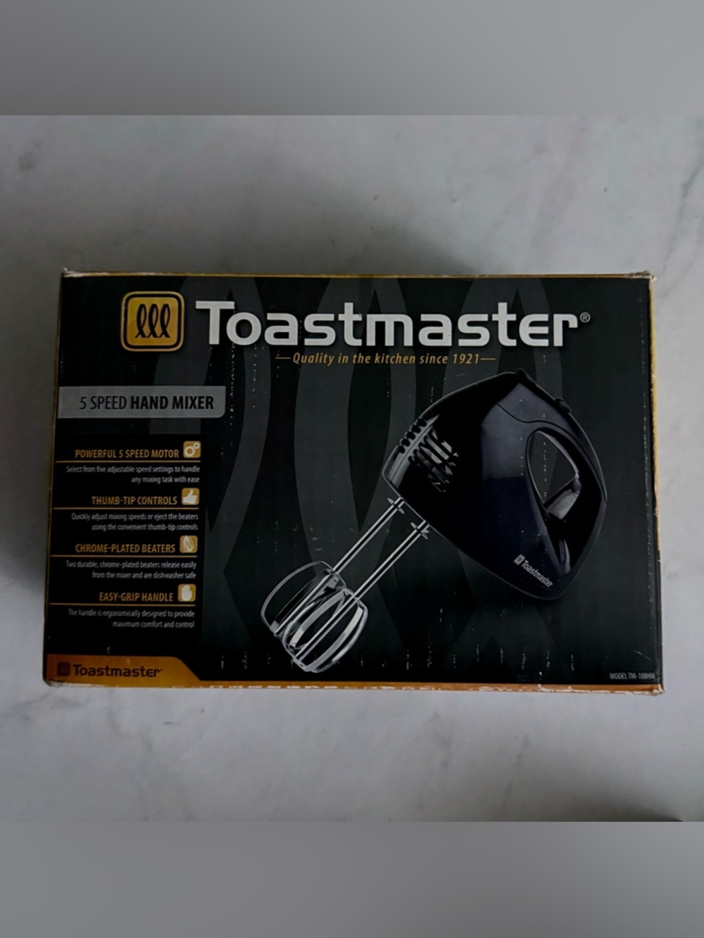 Black Hand Mixer Toastmaster 5 Speed Electric